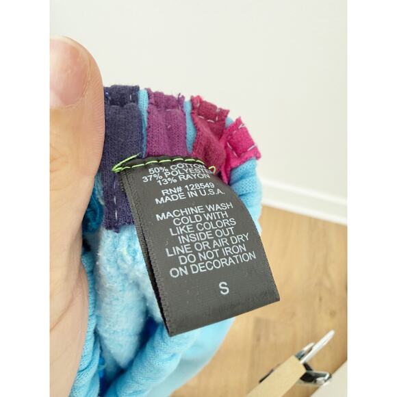 Aviator Nation 5 Stripe Sweatpants in Sky Blue Pink Purple US Small - Picture 4 of 7